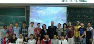 Prof Tom Shanahan of the Irish College of TCM presenting a lecture to TCM students at Guangzhou University of TCM in 2011