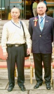 Professor Tom Shanahan and Professor Xia Shuangquan at a Medical Qigong conference in Beijing